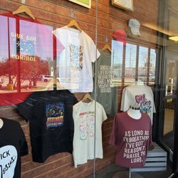 Mardel Christian & Education - T shirts on display at the entrance