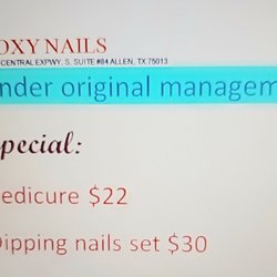 Foxy nails special pedicure $22, dipping powder nails set $30