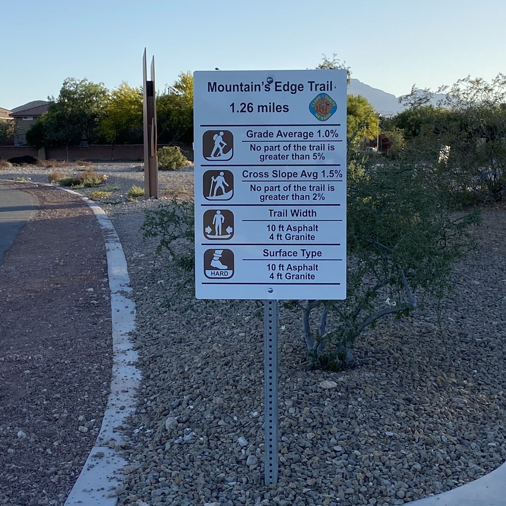 The beginning of the trail on the SouthEast corner of Mountain's Edge and Durango