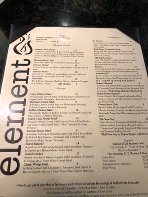 Menu photo 6 Element Front Royal, VA