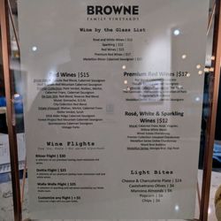 Browne Family Vineyards - Menu 11/15/2024