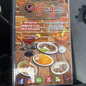 Guajillo Restaurant - Cover of an awesome menu - Mexican Near Me - Huntington Park, California Guajillo Restaurant - Cover of an awesome menu - Mexican Near Me - Huntington Park, California