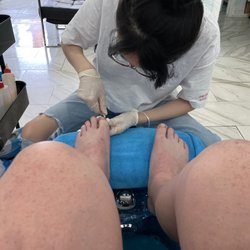 During pedi