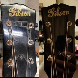 JP Guitars - Before and Ater headstock of my 1946 LG-2
