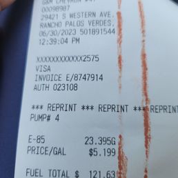 Wrong fuel price for E-85!