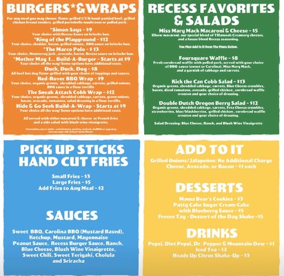 Menu photo 3 Recess Tillamook, OR