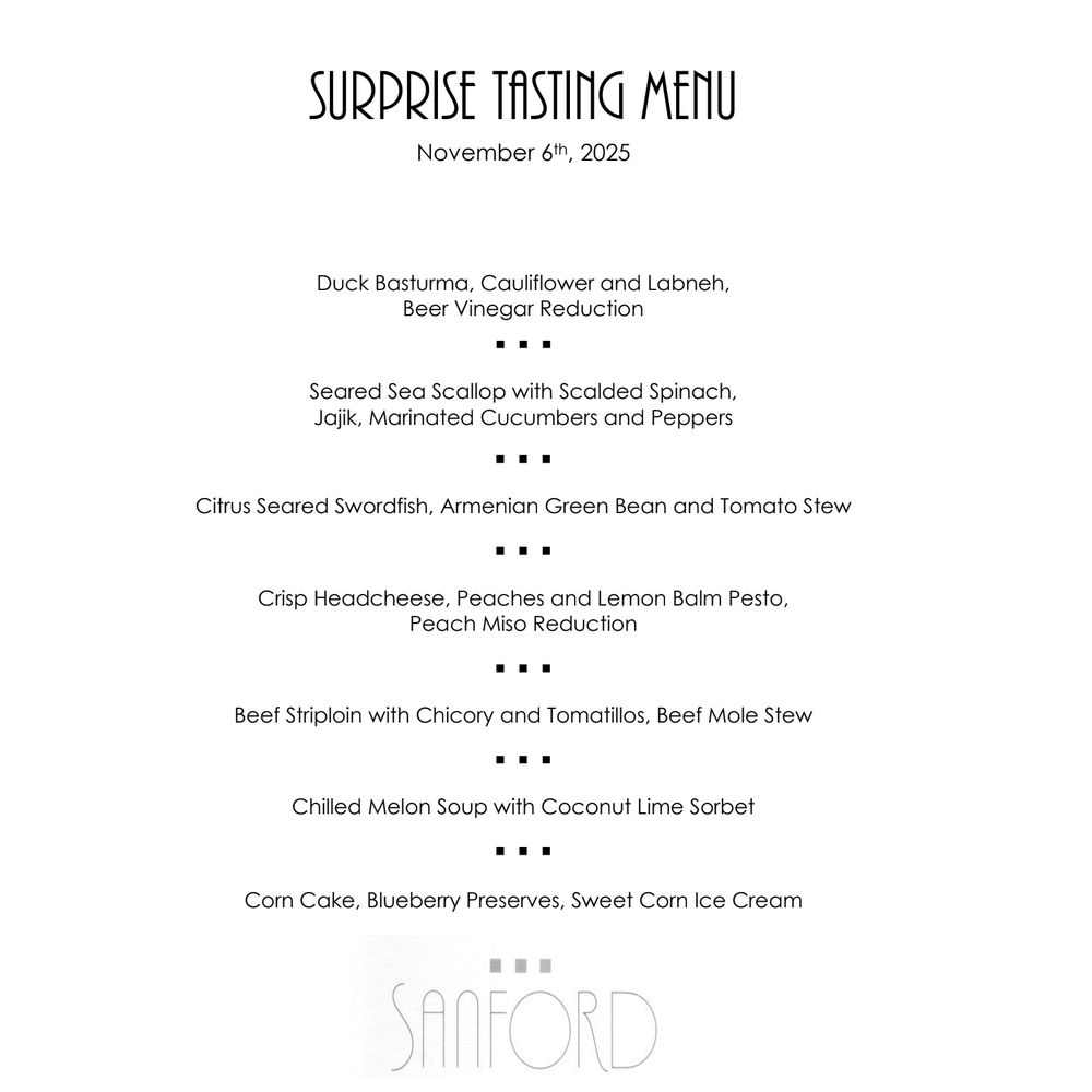 Sanford Restaurant - dinner tasting menu - New American Near Me - Milwaukee, Wisconsin Sanford Restaurant - dinner tasting menu - New American Near Me - Milwaukee, Wisconsin