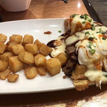 Another Broken Egg Cafe - Brisket over a waffle - Breakfast & Brunch Near Me - Baton Rouge, Louisiana