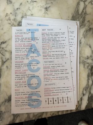 Menu photo 1 Bandit Tacos & Coffee Madison, WI Menu photo 1 Bandit Tacos & Coffee Madison, WI
