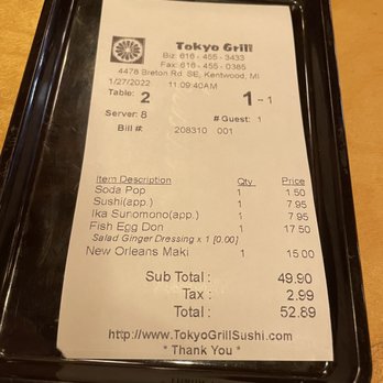 Tokyo Grill & Sushi - Price tag - Japanese Near Me - Grand Rapids, Michigan Tokyo Grill & Sushi - Price tag - Japanese Near Me - Grand Rapids, Michigan