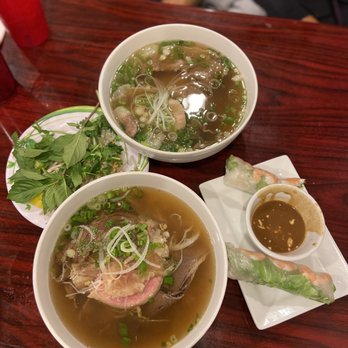 Pho So 1 - Pho with eye round steak, brisket, and tripe and shrimp spring rolls - Vietnamese Near Me - Richmond, Virginia Pho So 1 - Pho with eye round steak, brisket, and tripe and shrimp spring rolls - Vietnamese Near Me - Richmond, Virginia