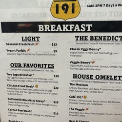 Cafe 191 - Menu