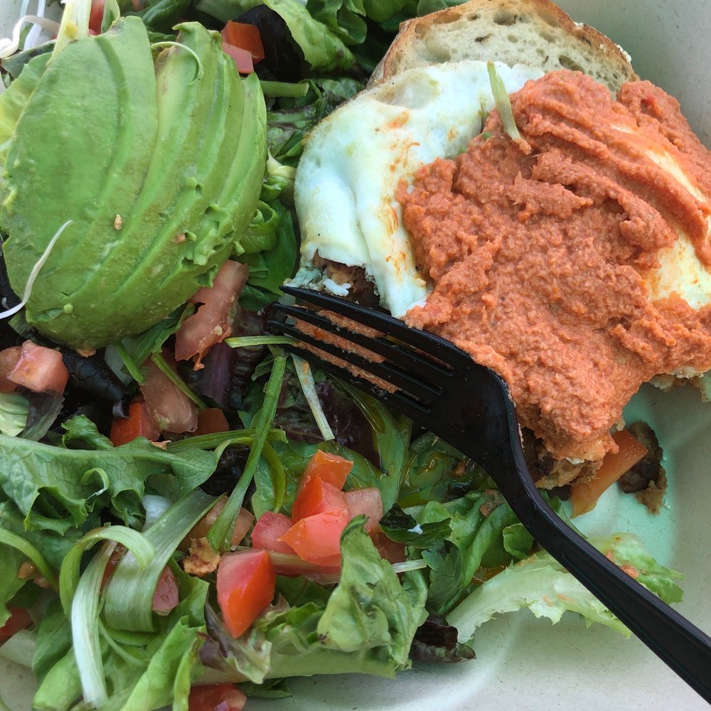 Naked Cafe - I was given a "to go" box and I didn't ask for it. My bread was wet underneath due to the salad! :( - Breakfast & Brunch Near Me - Encinitas, California Naked Cafe - I was given a "to go" box and I didn't ask for it. My bread was wet underneath due to the salad! :( - Breakfast & Brunch Near Me - Encinitas, California