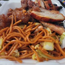 China Town - Orange chicken, teriyaki chicken, and chow mein.