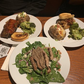 Smokey Bones Dayton - Steak & Spinach Salad, Pulled Pork Sandwich with2 sides and 1/3 rib plate with 2 sides. - Barbeque Near Me - Dayton, Ohio Smokey Bones Dayton - Steak & Spinach Salad, Pulled Pork Sandwich with2 sides and 1/3 rib plate with 2 sides. - Barbeque Near Me - Dayton, Ohio