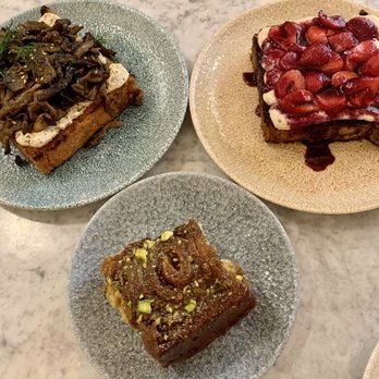 K'Far Cafe - Mushroom kabeneh, pistachio bun, ricotta berry toast - Cafes Near Me - Philadelphia, Pennsylvania K'Far Cafe - Mushroom kabeneh, pistachio bun, ricotta berry toast - Cafes Near Me - Philadelphia, Pennsylvania