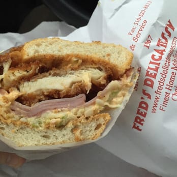 Fred's Delicatessen - Bavarian - chicken cutlet, Black Forest ham, muenster cheese, cole slaw, Russian dressing - Delis Near Me - Levittown, New York