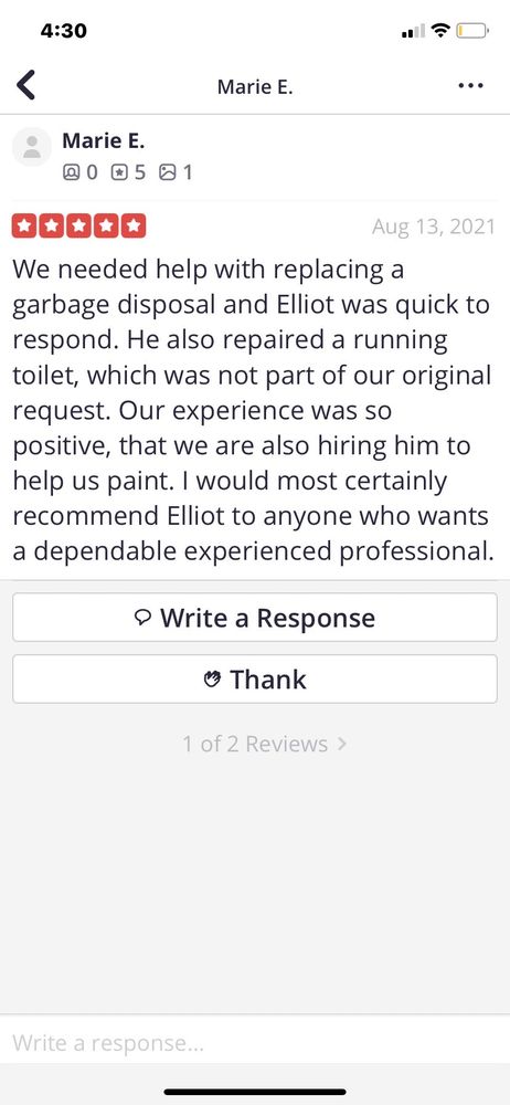 Slide of Everybody Knows Elliot Handyman Services