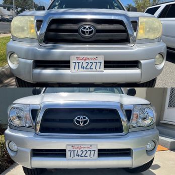 Vivid Headlight - Before and after. - Auto Detailing Near Me - Costa Mesa, California Vivid Headlight - Before and after. - Auto Detailing Near Me - Costa Mesa, California