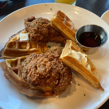 Pearl & Vine - Chicken and waffles $23 - New American Near Me - Katy, Texas