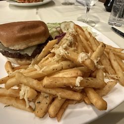 Burger took an hour and a half. was ok! truffle fries were hilariously salty
