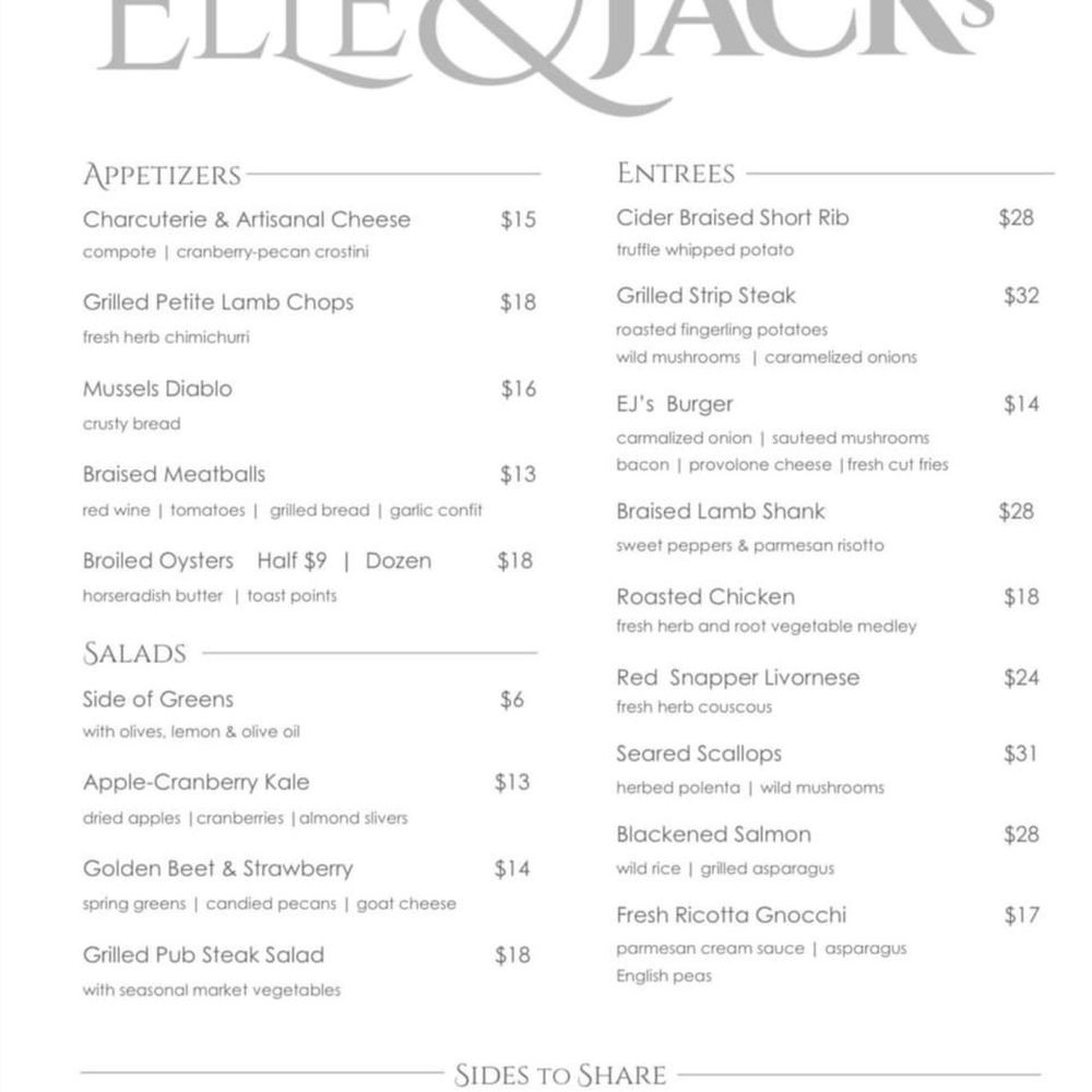 Elle & Jack's - Supper menu - American Near Me - Wheeling, West Virginia Elle & Jack's - Supper menu - American Near Me - Wheeling, West Virginia