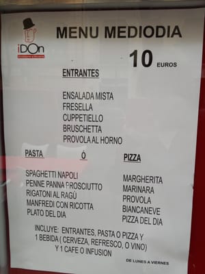 Menu photo 3 IDon Valencia, V Menu photo 3 IDon Valencia, V
