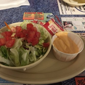 Huck's Catfish - Garden salad side with 1000 island dressing - Southern Near Me - Denison, Texas Huck's Catfish - Garden salad side with 1000 island dressing - Southern Near Me - Denison, Texas