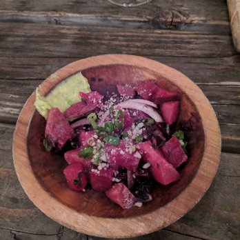 Mud Hen Water - Beet Poke - Hawaiian Near Me - Honolulu, Hawaii