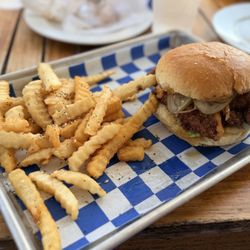 Cozy's Dockside - Ricky Bobby Chicken sandwich with awesome fries!!