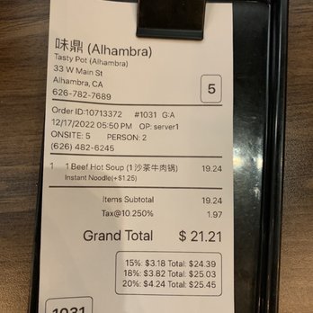 Tasty Pot - Proof of visit. - Hot Pot Near Me - Alhambra, California