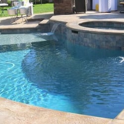 Trinity Custom Pools - Tahoe blue stonescape mini pebble, new reef step added