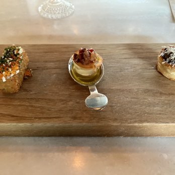 Rue Saint Marc - Appetizer course with 3 bites of heaven - French Near Me - Jacksonville, Florida Rue Saint Marc - Appetizer course with 3 bites of heaven - French Near Me - Jacksonville, Florida