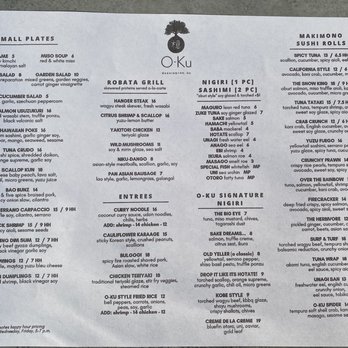 O-Ku - Menu - August 2020 - Sushi Bars Near Me - Washington, DC, District of Columbia O-Ku - Menu - August 2020 - Sushi Bars Near Me - Washington, DC, District of Columbia