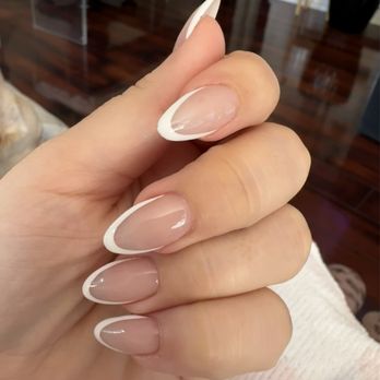 Titop Nails - Almond French Tip - Nail Salons Near Me - Los Angeles, California Titop Nails - Almond French Tip - Nail Salons Near Me - Los Angeles, California