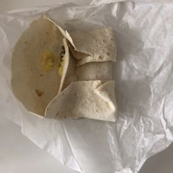 Another fine example of a Sausage, Egg & Cheese Burrito.