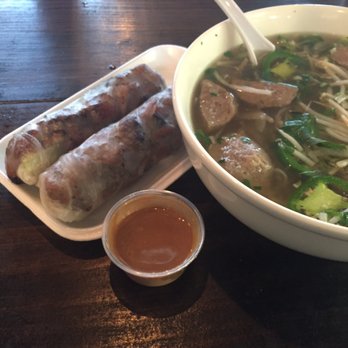 Local Pho - Beef meatball pho and grilled pork spring rolls - fantastic! - Vietnamese Near Me - Houston, Texas
