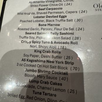 Old Oaks Steakhouse - Starter menu - Steakhouses Near Me - Thousand Oaks, California
