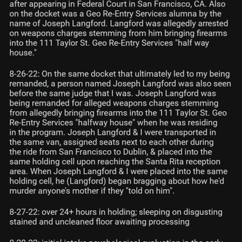 Alameda County Santa Rita Jail - A brief timeline of my incarceration within the Santa Rita county jail 1/34 - Jails & Prisons Near Me - Dublin, California