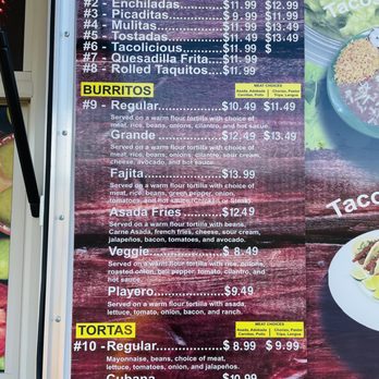 Acapulco Tacos - Menu - Food Trucks Near Me - Centralia, Washington