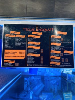 Menu photo 1 House of Hookah Atlanta, GA Menu photo 1 House of Hookah Atlanta, GA