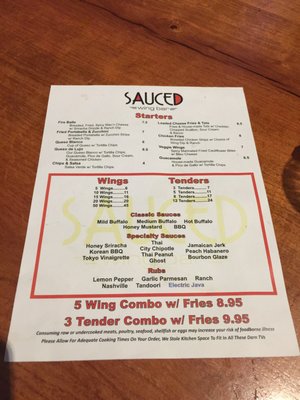Menu photo 7 Sauced Wing Bar Boerne, TX