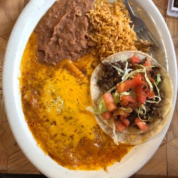 Taqueria Vallarta - Special #4 (carne asada taco, 2 cheese enchiladas, rice and beans) - Mexican Near Me - San Antonio, Texas Taqueria Vallarta - Special #4 (carne asada taco, 2 cheese enchiladas, rice and beans) - Mexican Near Me - San Antonio, Texas