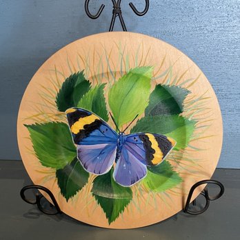 Wake Forest Coffee - a butterfly painted on a plate - Desserts Near Me - Wake Forest, North Carolina