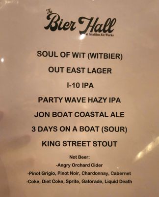 Menu photo 5 Intuition Ale Works Jacksonville, FL