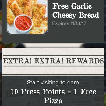 The Pizza Press - Rewards program: Eat 10 pizzas = 10 points = 1 free pizza! - Salad Near Me - Orange, California The Pizza Press - Rewards program: Eat 10 pizzas = 10 points = 1 free pizza! - Salad Near Me - Orange, California