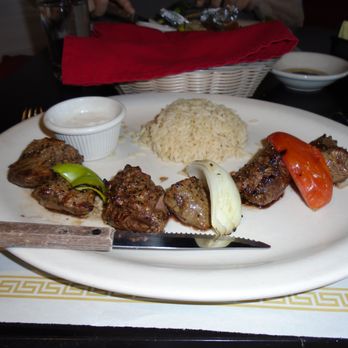 Anatolian Bistro - filet mignon kabob w/pilaf & veggies - Turkish Near Me - Herndon, Virginia