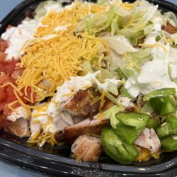 Chicken Kitchen - Chicken bowl isn't pretty but it was actually decent. One dish is enough for us to share. Needs sauce though. I used hot sauce.