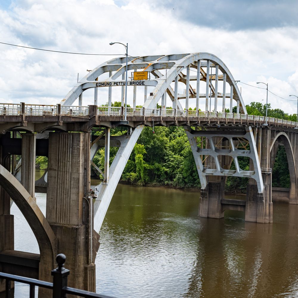Edmund Pettus Bridge as seen from back of Reflections Coffee Edmund Pettus Bridge as seen from back of Reflections Coffee