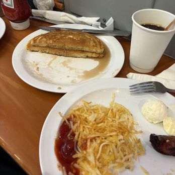 Lucky's Lunch Counter - 13. Pancake Combo with Chicken Sausages - Breakfast & Brunch Near Me - San Diego, California Lucky's Lunch Counter - 13. Pancake Combo with Chicken Sausages - Breakfast & Brunch Near Me - San Diego, California